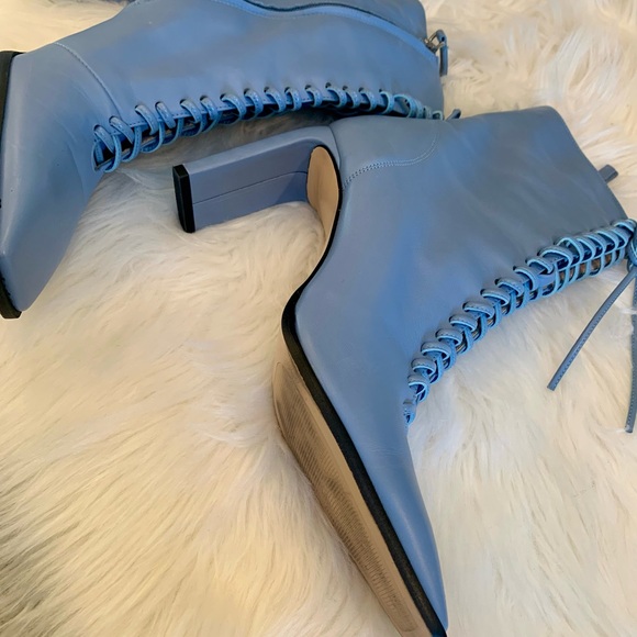 Zara Lace-Up Ankle Boots Blue - 39 - Picture 4 of 9